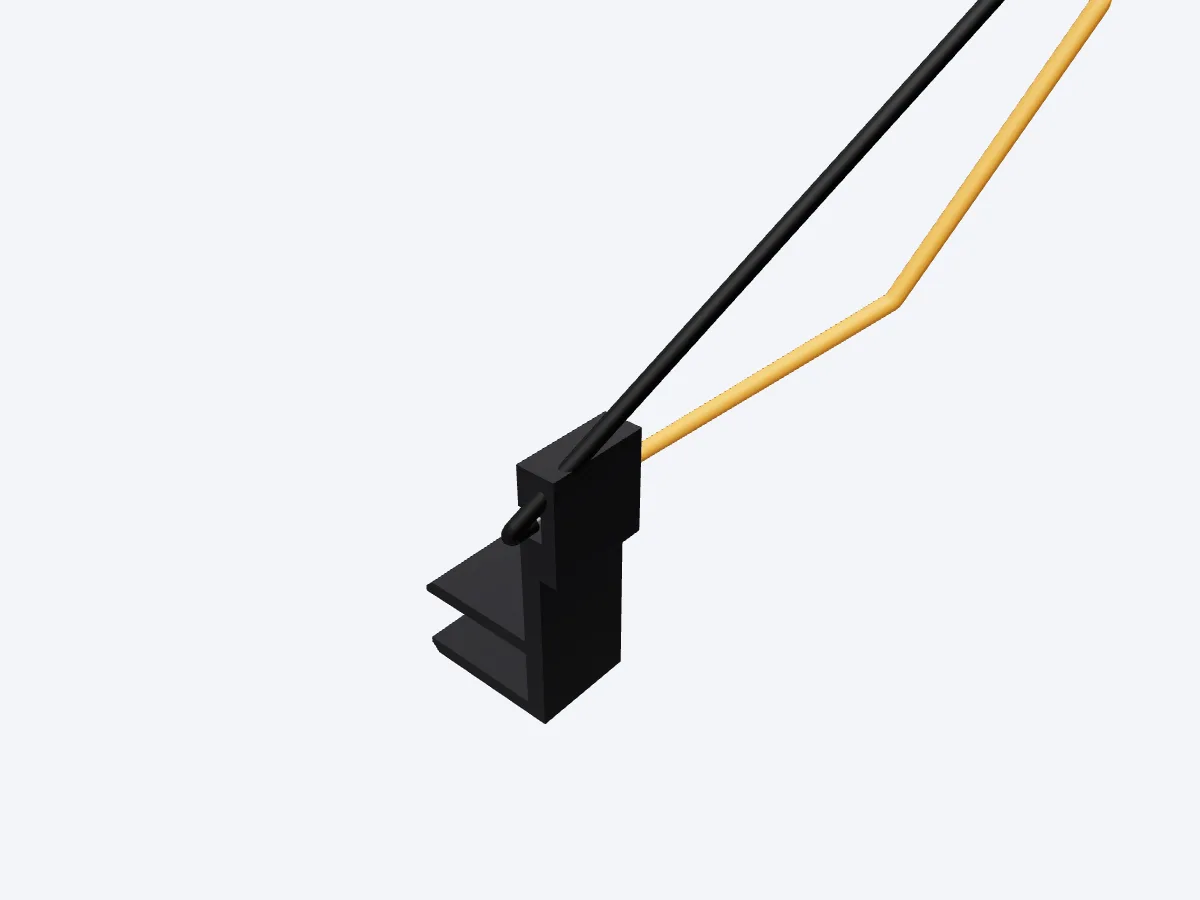 Before: The thermal fuse leads reach separate insulated splice regions; the short hot link passes below the neutral and earth fanout.