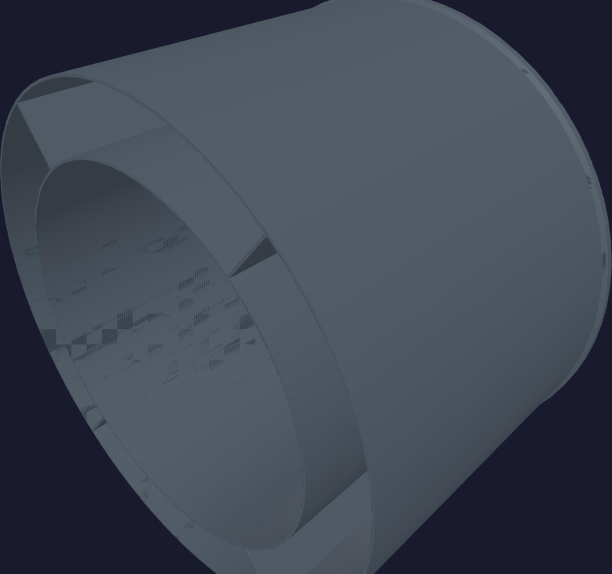 first foam shell upper, with bag cradle pockets in the outer cylinder