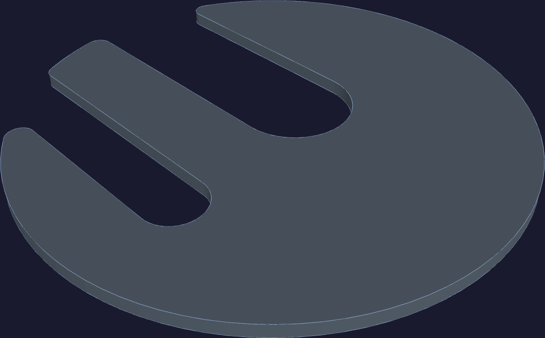 under-counter plate — single-piece cut profile