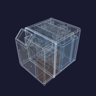 the integrated machine repacked into a shorter split enclosure
