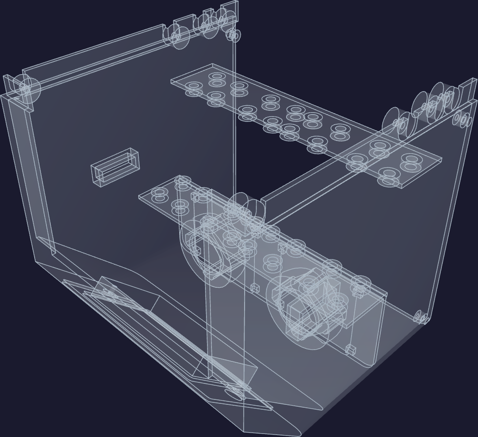 The front-top piece, carrying its valve panels and pump trays.